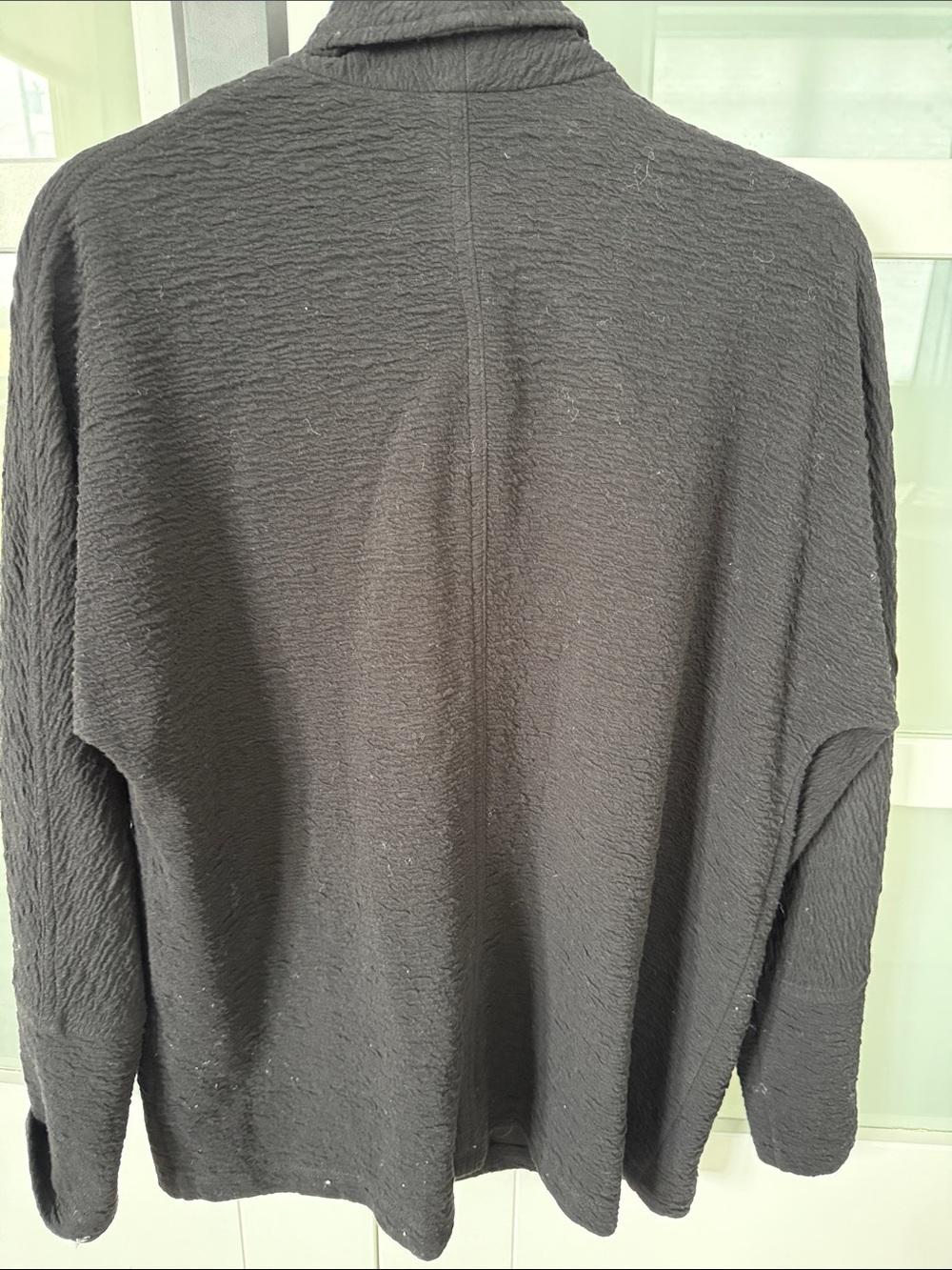 DR2 Black Shawl Collar Textured Knit Cardigan Blazer - Picture 3 of 3